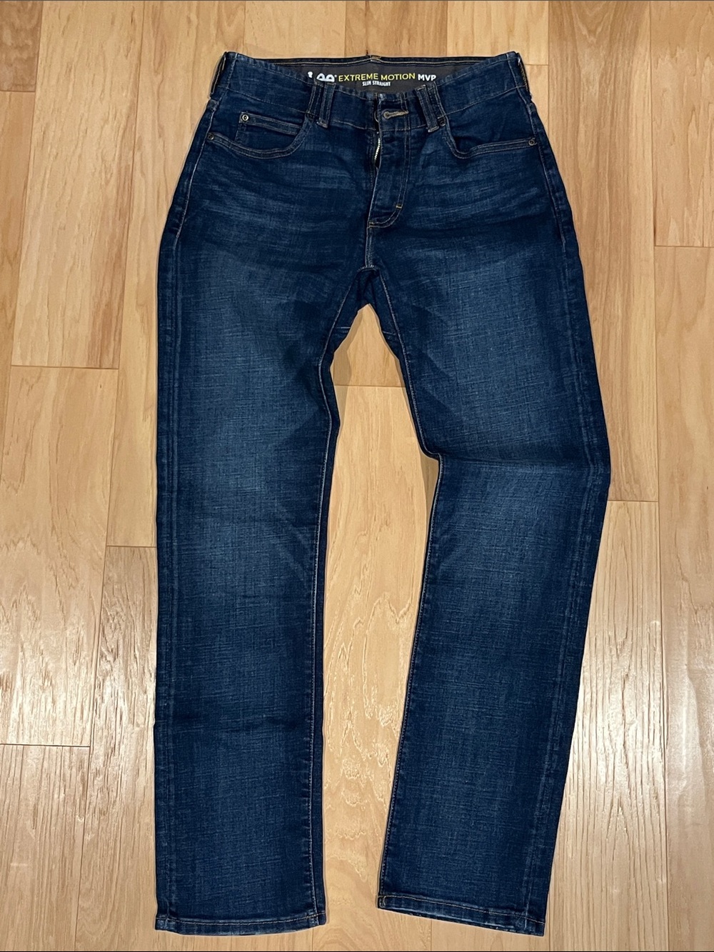 Lee Men's Dark Blue Slim Straight Extreme Motion MVP Jeans